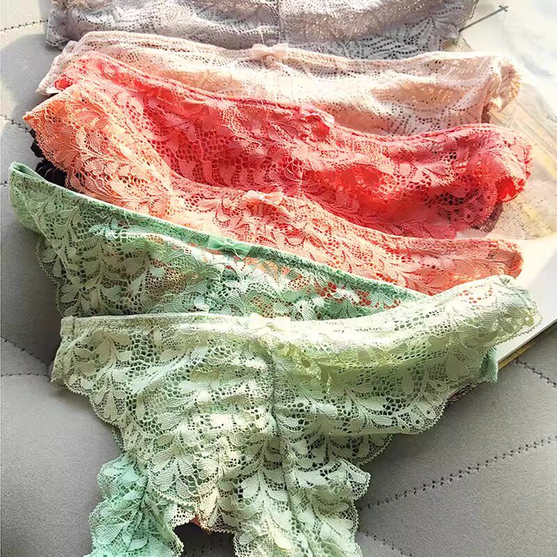 日系精致刺绣蕾丝边女丁字裤