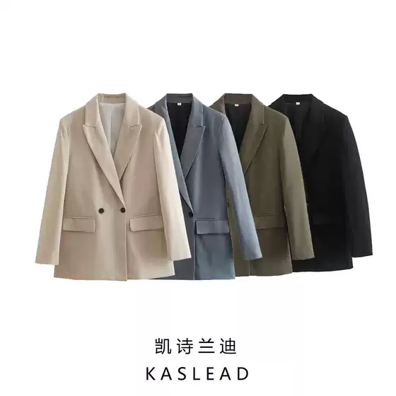 Kaslead New Women's Clothing European and American Style Loose Casual Double-Breasted Blazer 2753232 711