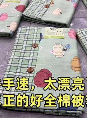 (断码拼手速)60支加厚100%全棉被套单人被罩全棉四季床品小南瓜