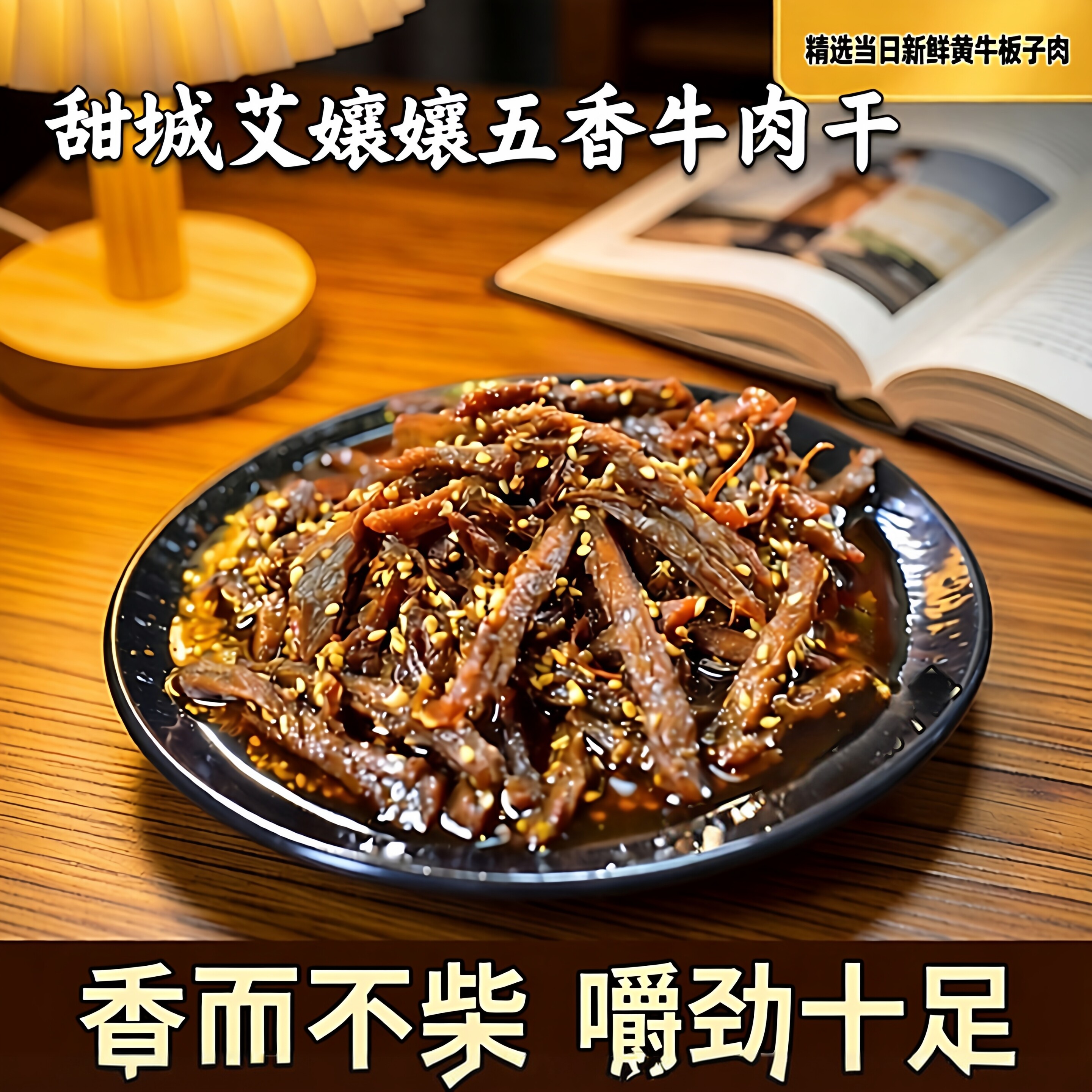 甜城内江即食特产手工五香牛肉干500g真空包装休闲追剧夜宵小吃