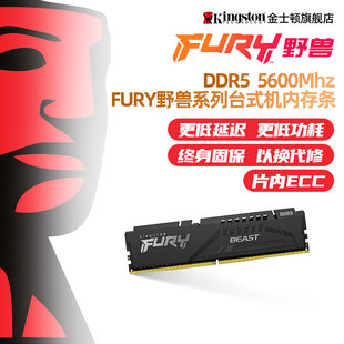 金士顿骇客神条ddr5 5600 8g/16g马甲台式机电竞内存套条超频灯带