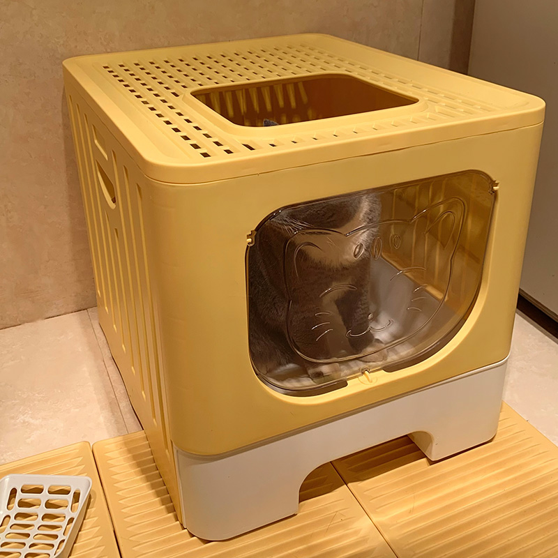猫砂盆超大号封闭式猫厕所顶入式