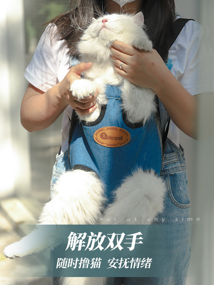 고양이 가방 고양이와 강아지를 위한 휴대용 가슴 팩 산책하는 고양이를 위한 스트레스 방지 캐리어 유물 애완동물 배낭
