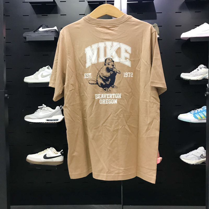 NIKE耐克女装2025夏款背面刺绣土拨鼠运动休闲短袖T恤 IH0826-200