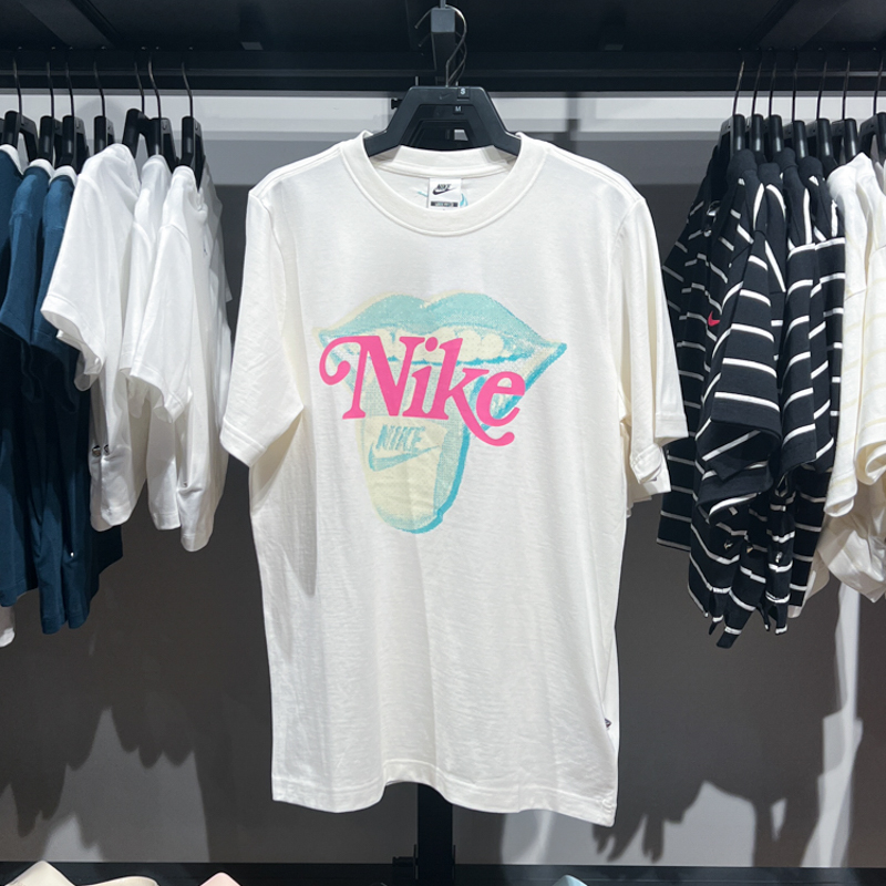 NIKE耐克女装2024秋新款针织宽松百搭运动休闲短袖T恤 HM4594-133