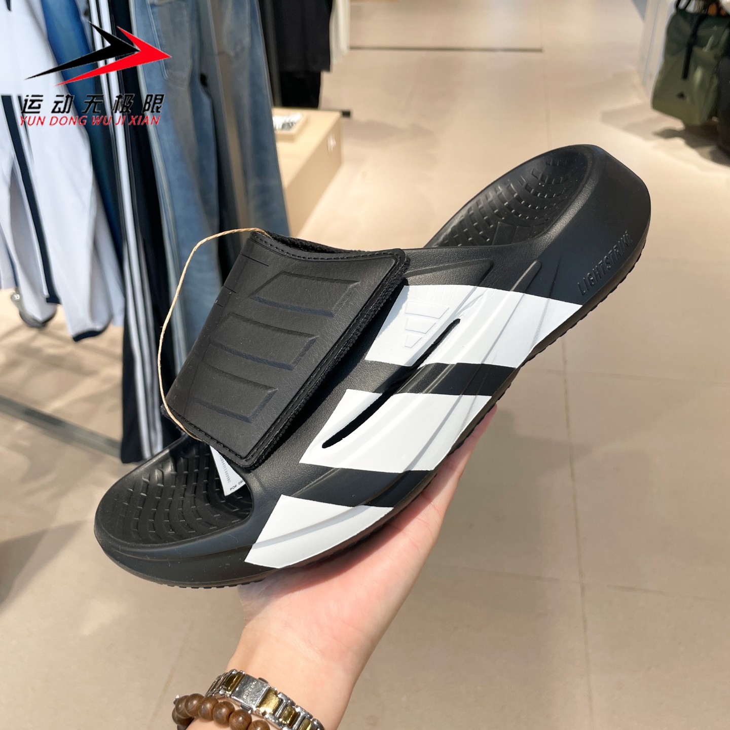 Adidas阿迪达斯男鞋2026夏季经典百搭舒适透气运动休闲拖鞋JR1253
