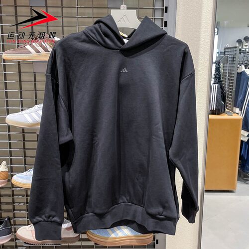 阿迪达斯男女同款2025冬款情侣篮球抓绒运动连帽卫衣套头衫JX5597