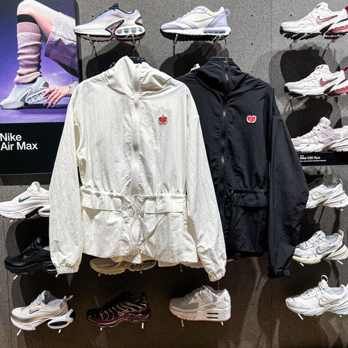 NIKE耐克女2025春拒水梭织收腰运动休闲夹克连帽衫HV8727-010-133