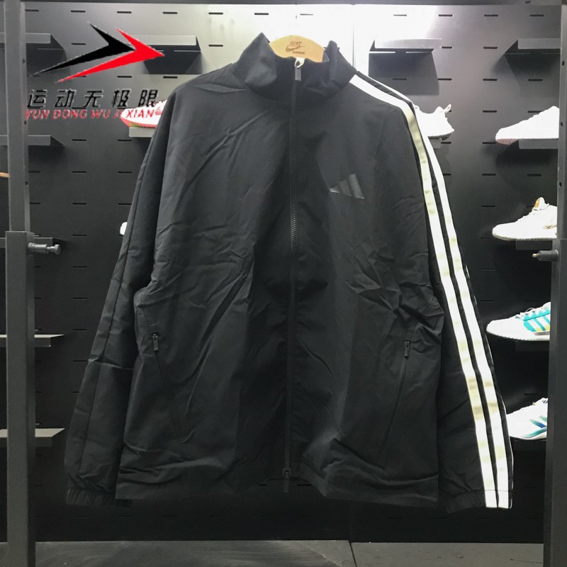 正品阿迪达斯男装2025春新款复古立领运动休闲夹克立领外套JL6091