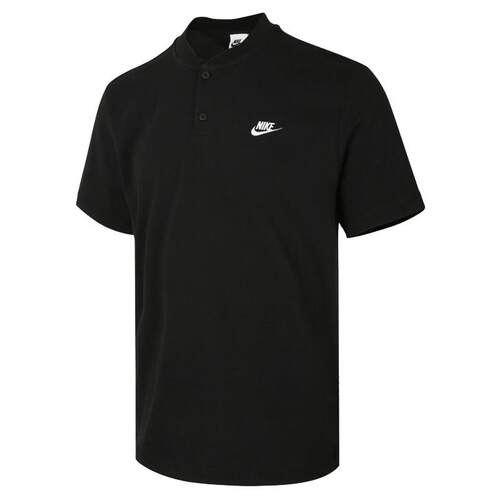 Nike耐克男装2025秋款Club纯色百搭双纽扣休闲短袖T恤 HQ5975-010