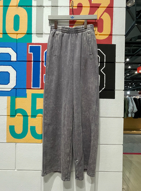 ADIDAS阿迪达斯三叶草女裤2024冬新款纯棉宽松运动休闲长裤IY7399