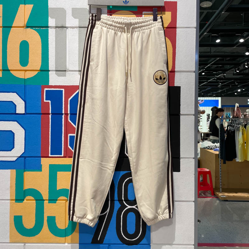 ADIDAS阿迪达斯三叶草女裤2024冬新款复古学院风束脚运动裤JC6855