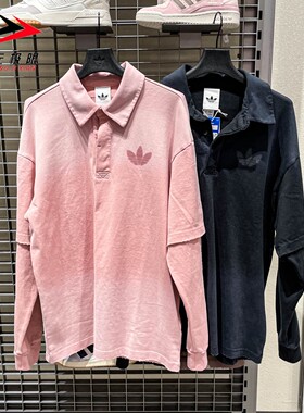 阿迪达斯三叶草男子2026新款假两件运动长袖POLO衫 KR5053 KR5054