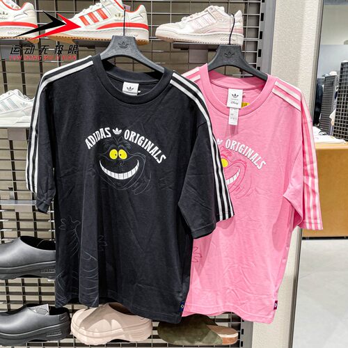 阿迪达斯三叶草男短袖2026夏季卡通印花运动休闲T恤KX5312 KY6270