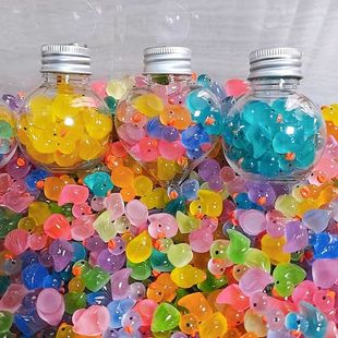 爆款网红发光迷你夜光小鸭子diy饰品微缩摆件儿童玩具乌龟景观石