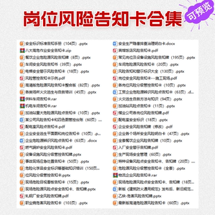 各行业岗位风险告知卡明白卡警示标识车间配电室特种设备