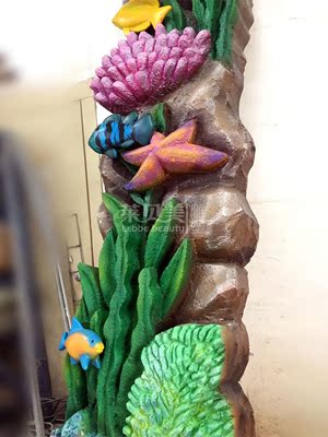 泡沫雕塑海洋馆浮雕仿石头门洞岩洞溶洞洞口珊瑚礁石入口场景定制