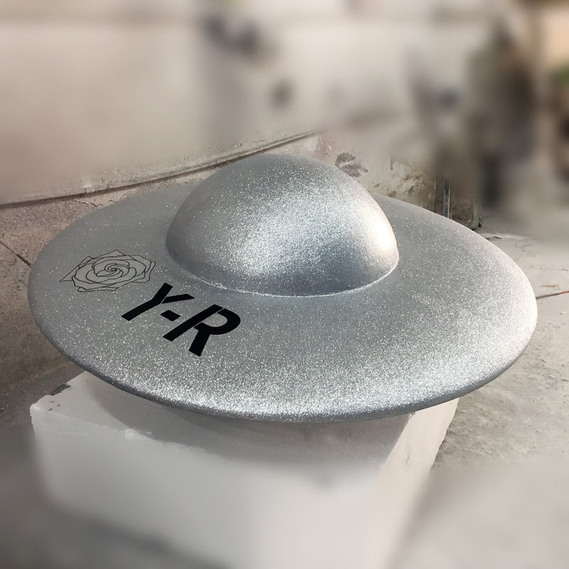 儿童游乐园校园科技展馆天空花悬挂大型银色闪粉飞船飞碟ufo模型