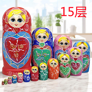 玩具创意礼物 俄罗斯风格 纯手工木制品 15层 中国风01500 套娃正品