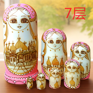 套娃7层正品 特色手工木制品创意生日礼物儿童玩具5109 俄罗斯风格