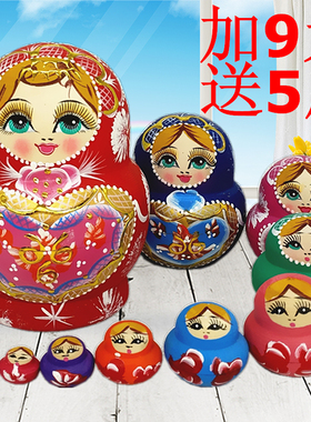套娃10层正品 特色纯手工木制品俄罗斯风格创意礼物玩具摆件7703