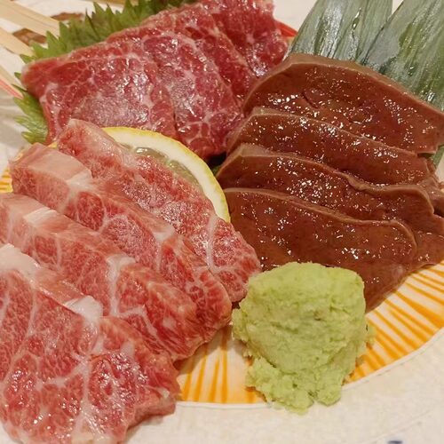 『天天料理』马肉刺身云皮红肉丝雪花马心马肋条 冷冻马刺500g装