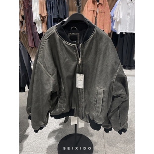 复古机车仿皮棉服夹克3427321 男装 832宽松皮外套 秋冬新品 柜599