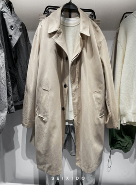 柜1299 秋冬男装简约中长款风衣5924034翻领大衣宽松外套5924/034