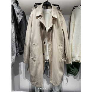 柜1299 简约中长款 风衣5924034翻领大衣宽松外套5924 034 秋冬男装