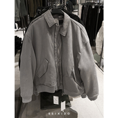 柜529 800 厚外套6318302 秋冬男装 仿麂皮绒翻领宽松棉服夹克短款