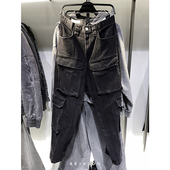 1538205长裤 柜529 宽松多口袋工装 重水洗休闲牛仔裤 秋冬新款 男装