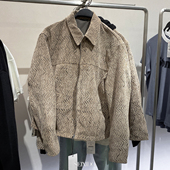 710翻领提花外套8281 柜699 451 男装 质感宽松夹克8281451 秋季 款