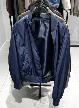 柜329！欧美简约休闲男装轻薄科技面料飞行夹克棒球领外套4302460