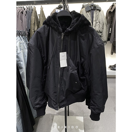 柜699！秋冬新品男装两面穿连帽夹克0993301仿皮草厚外套0993/301