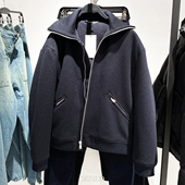 柜799 针织高领仿毛呢棉服夹克宽松厚外套潮6318307 男装 冬季 新款