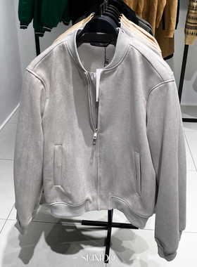 柜429！秋季新款男装仿麂皮绒夹克8574400 804棒球领外套8574/400