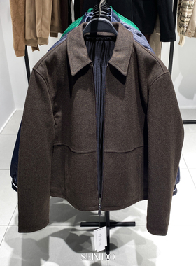 柜699！秋冬新品男装欧美简约毛呢夹棉夹克宽松棉服外套 8281/211