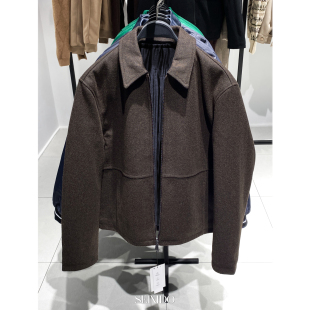 8281 柜699 欧美简约毛呢夹棉夹克宽松棉服外套 男装 211 秋冬新品