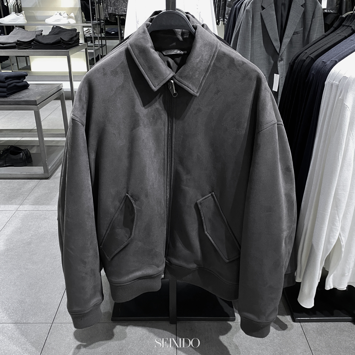 西班牙单！仿麂皮绒棉服夹克