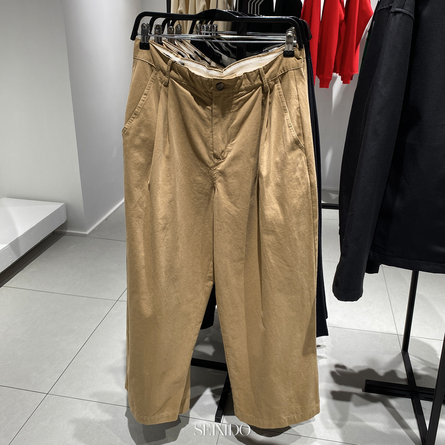 西班牙单！打褶宽腿裤休闲长裤