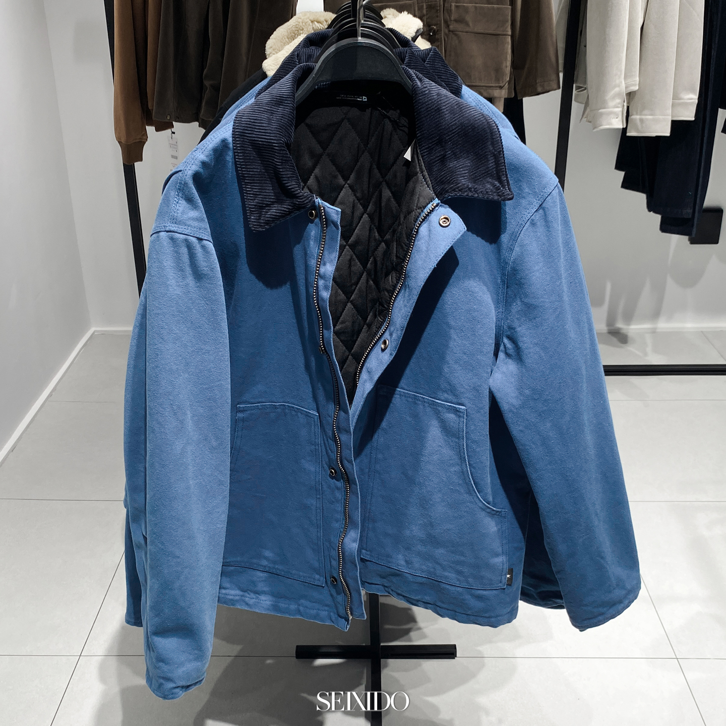 柜699！秋冬新款男装撞色翻领棉质工装水洗夹克棉服外套 4575/250