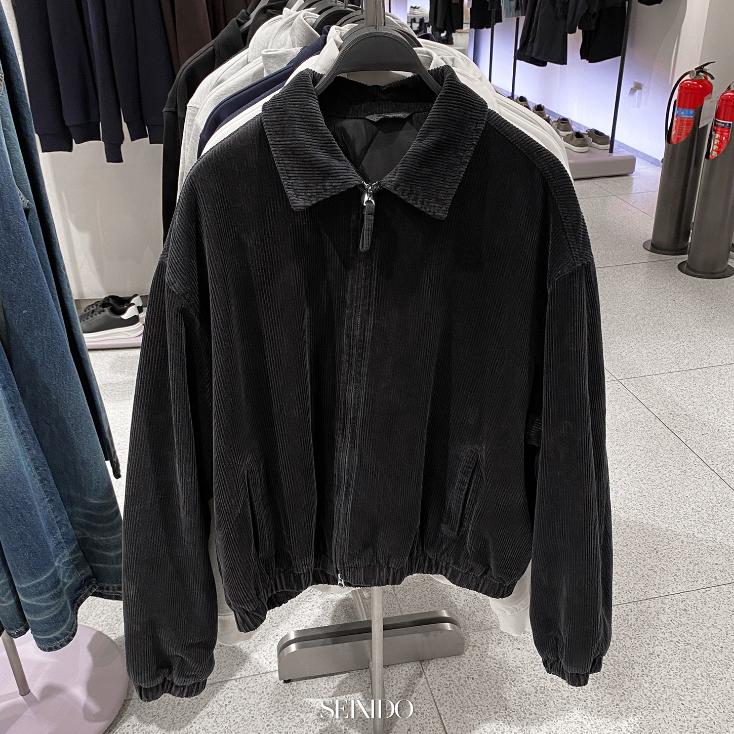 柜549！秋冬新款男装灯芯绒宽松翻领夹克6318430 800棉服短款外套