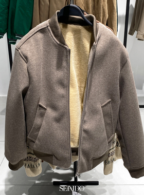 柜799！秋冬款男装棒球领毛呢夹克5070321 710加绒厚外套5070/321