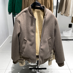 710加绒厚外套5070 柜799 棒球领毛呢夹克5070321 男装 321 秋冬款