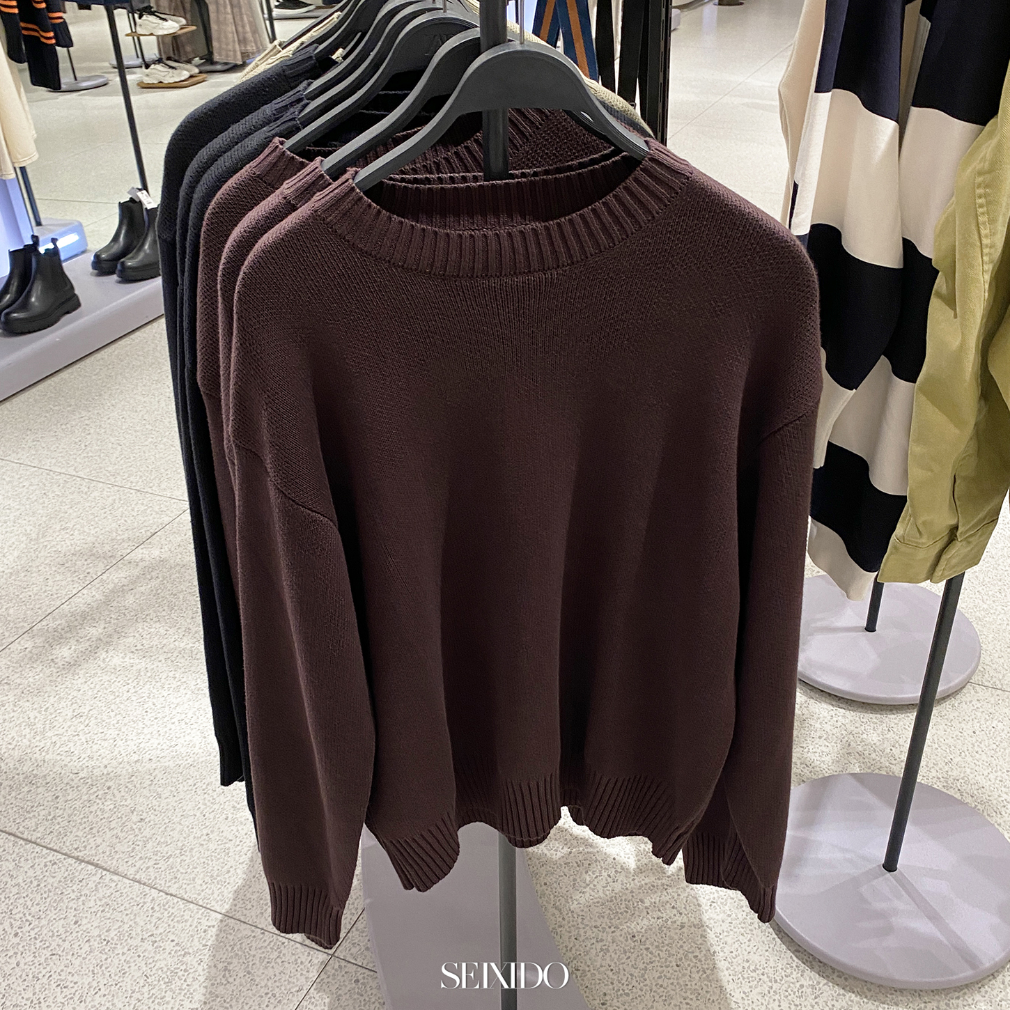 西班牙单！简约休闲纹理毛衣