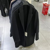 柜799 800 直筒后开叉大衣毛呢外套8281104 秋冬男装 羊毛混纺修身