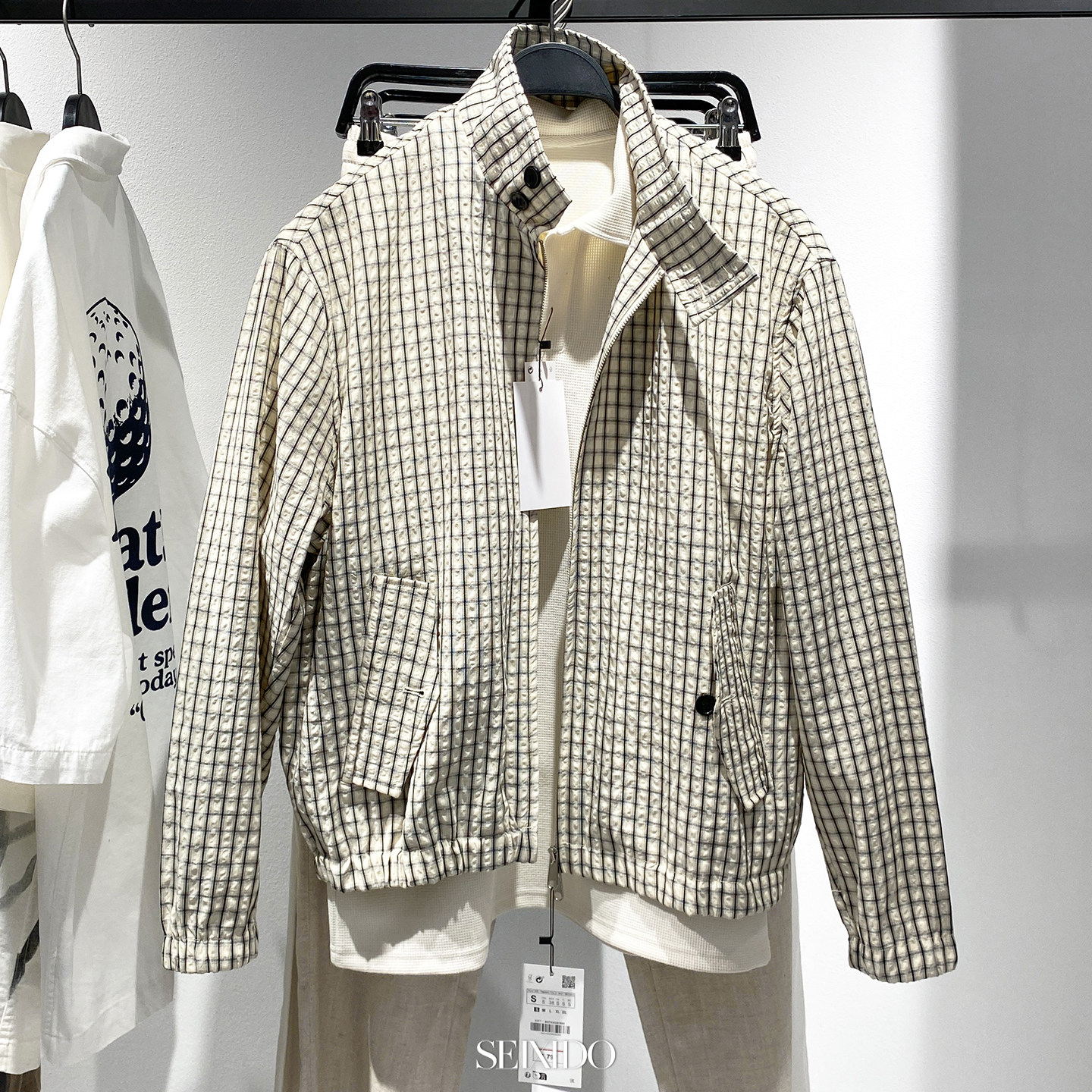 柜549！26春夏新品男装短款格子休闲立领轻便夹克外套0155466 070