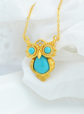 萌物天然原矿蓝松925银磨砂吊坠