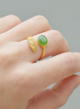 暮城珠宝女925银复古天然和田玉