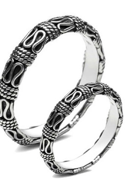 纯银平安纹s925纯银女手工戒指